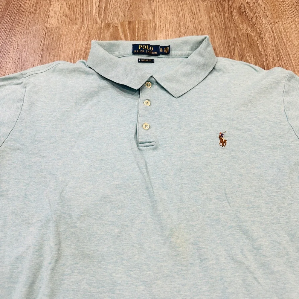 Polo Ralph Lauren Polo Mens XL Light‎ Blue Classic Fit Short Sleeve Polo Shirt